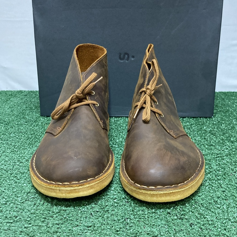 New Clarks Brown Leather Desert Boots men’s size 12 (OKPM-07-160) - Picture 2 of 11